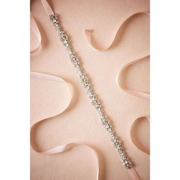 Anthropologie x BHLDN Moyna Frostlight Grosgrain Crysta Belt Sash $150 - Picture 1 of 4